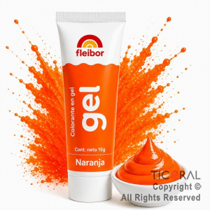 COLORANTE EN GEL FLEIGEL NARANJA X 15 GR (PACK X 4 UNIDADES)